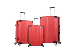 Rockland Hardside Spinner 3-Piece Luggage Set, Red