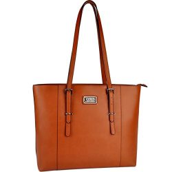 Laptop Tote,Women 15.6 IN PU Leather Professional Laptop Bag with Comfortable Adjustable Straps  ...