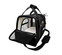 Soft Sided Pet Carrier Airline Approved Foldable Travel Tote bag for Small Dogs and Cats, Black