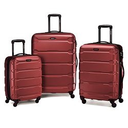 Samsonite 68311 Omni PC Hardside Spinner  20 24 28,  Red,  3 Piece Set