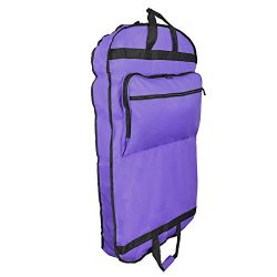 DALIX 39″ Garment Bag Cover Suits Dresses Clothing Foldable Shoe Pocket in Purple