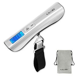 Camry Luggage Scale 110 Lbs Capacity Large and Blue Backlight LCD Display New Arrival, Silver, O ...