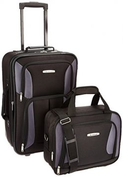 Rockland Luggage 2 Piece Set, Black/Gray, One Size