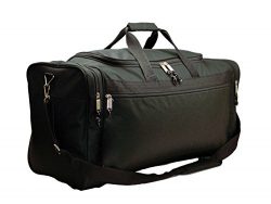 DALIX 25″ Extra Large Vacation Travel Duffle Bag in Black