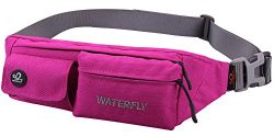 WATERFLY Slim Soft Polyester Water Resistant Waist Bag Pack for Man Women Outdoors Running Climb ...