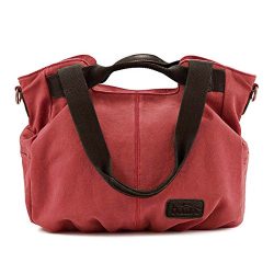 BMC Womens Firebrick Red Textured Canvas Double Top Handle Lightweight Shoulder Tote Travel Shop ...