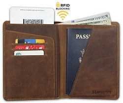 RFID Blocking Passport Holder Travel Wallet – Genuine Crazy Horse Leather