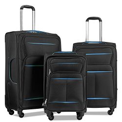 Luggage Set Suitcase Set 3 Piece Luggage Lightweight Soft Shell with 4 Rolling Spinner Wheels Su ...