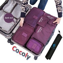 Cocoly 7pcs travel Organizers Packing Cubes Luggage Organizers Compression Pouches