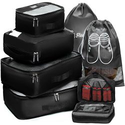 Packing Cubes Travel Set 7 Pc Luggage Carry-On Organizers Toiletry & Laundry Bag