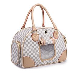 WOpetÂ Fashion Pet Dog Carrier PU Leather Dog Carriers Luxury Cat Travel Carrying Handbag for Ou ...