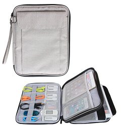 Damero Double Layer Electronics Organizer, Travel Accessories Carry Bag with 9.7”iPad Slee ...