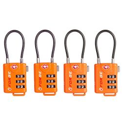 TSA Approved Cable Luggage Locks, Re-settable Combination with Alloy Body …