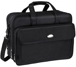 17 inch Laptop Bag, Travel Briefcase with Organizer, Expandable Large Hybrid Shoulder Bag, Water ...