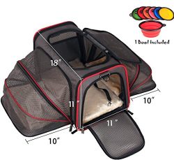 The Original Airline Approved Expandable Pet Carrier by Pet Peppy- TWO SIDE Expansion, Designed  ...