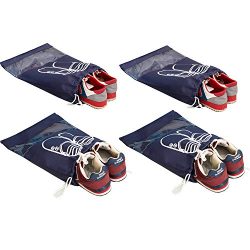 Travel Shoe Bags Set of 4 MoreBeauty Dust-proof Drawstring with Transparent Window Storage for T ...