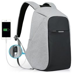 Travel Anti-theft Backpack, Business Laptop Backpack, College Students Book Bag with USB Chargin ...