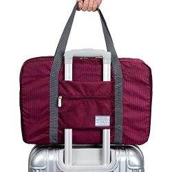 Arxus Travel Lightweight Waterproof Foldable Storage Carry Luggage Duffle Tote Bag (Wine Red)