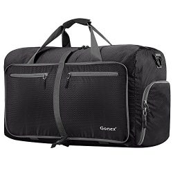 Gonex 80L Packable Travel Duffle Bag, Large Lightweight Luggage Duffel (Black)