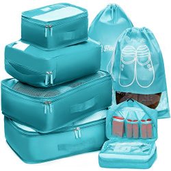 Packing Cubes Travel Set 7 Pc Luggage Carry-On Organizers Toiletry & Laundry Bag