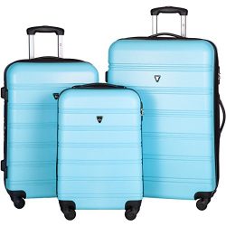 Merax Travelhouse Luggage 3 Piece Expandable Spinner Set (SkyBlue_1)