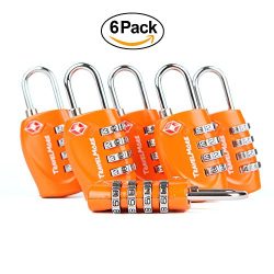 6 Pack TSA Approved Luggage Locks for Travel Safety, Small 4 Digit Combination Padlocks for Suit ...