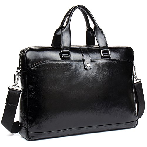 MANTOBRUCE Leather Briefcase for Men Women Travel Work Messenger Bags ...