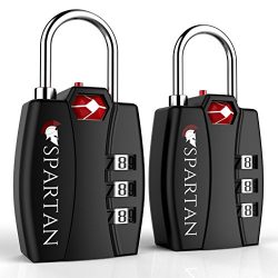 Spartan Travel TSA Approved Zipper Lock Best Combination Security Padlocks for Luggage, Backpack ...