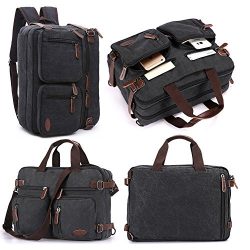 Laptop Bag, Vintage Hybrid Backpack Messenger Bag/Convertible Briefcase Backpack Satchel Men Women