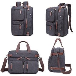 Laptop Bag, Clean Vintage Hybrid Backpack Messenger Bag/Convertible Briefcase Backpack Satchel M ...