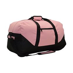 21″ Large Duffle Bag with Adjustable Strap (Pink)