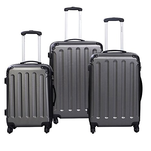 Goplus 3 Pcs Luggage Set Hardside Travel Rolling Suitcase ABS+PC ...