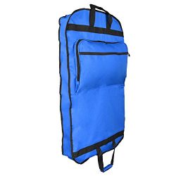 DALIX 39″ Garment Bag Cover for Suits and Dresses Clothing Foldable w Pockets Royal Blue