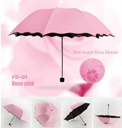 Travel Compact Umbrella For One Handed Operation, Met Water Begin Bloom Umbrella ,Windproof Suns ...