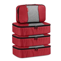 Travel Packing Cubes, Gonex Luggage Organizers 3 Medium+1 Small Red