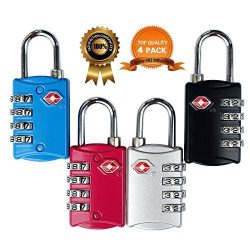 TSA Approved Luggage Locks 4 Digit Combination theft Protection on Our Durable Heavy Duty Travel ...