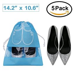 Pack of 5 Portable Dust-proof Breathable Travel Shoe Organizer Bags for Boots, High Heel — ...