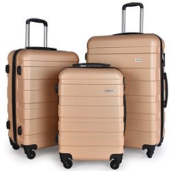 Luggage Set Suitcase Set 3 Piece Luggage Lightweight Hard Shell with 4 Rolling Spinner Wheels Wa ...