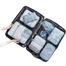 Belsmi 8 Set Packing Cubes – Waterproof Compression Travel Luggage Organizer With Shoes Ba ...