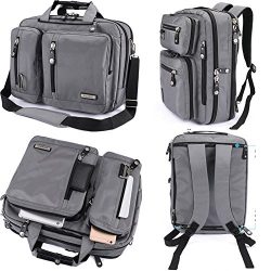 FreeBiz Laptop Bag 17 Inch Laptop Backpack Nylon Water-Resistant Briefcase with Handle and Shoul ...