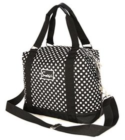 Travel Weekender Overnight Carry-on Under the Seat Shoulder Tote Bag (Small, Black & White P ...