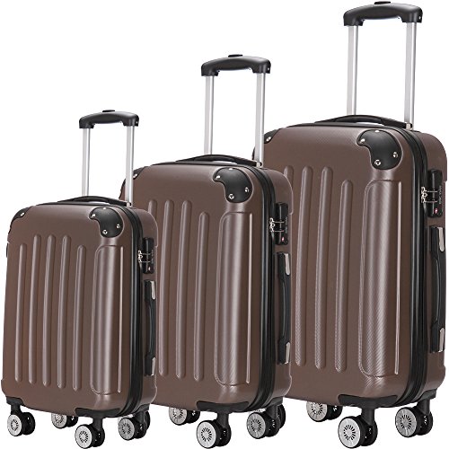 Luggage Set 3 Piece ABS Trolley Suitcase Spinner Hardshell Lightweight ...