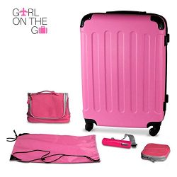 Girl on the Go Luggage | 24 Inch Hard Shell Suitcase With Travel Accessories