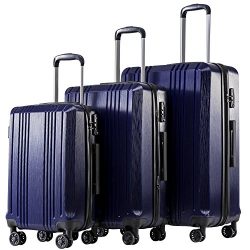 Coolife Luggage Expandable Suitcase 3 Piece Set with TSA Lock Spinner 20in24in28in (navy3)