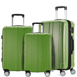 Fochier Luggage 3 Piece Expandable Spinner Set with TSA Lock