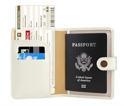 Zoppen Rfid Blocking Travel Passport Holder Cover Slim Id Card Case (#28 Pearl White)