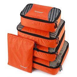 Gonex Packing Cubes Travel Luggage Organizer with Shoe Bag (Orange)