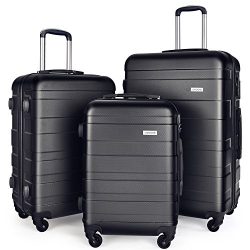 Luggage Set Suitcase Set 3 Piece Luggage Lightweight Hard Shell with 4 Rolling Spinner Wheels Wa ...