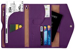 Travelambo Rfid Blocking Passport Holder Wallet & Travel Wallet Envelope (purple)