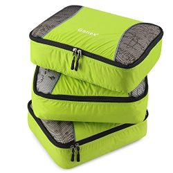 Gonex Packing Cubes 3 Set Travel Luggage Packing Organizers Pouches(Light Green)